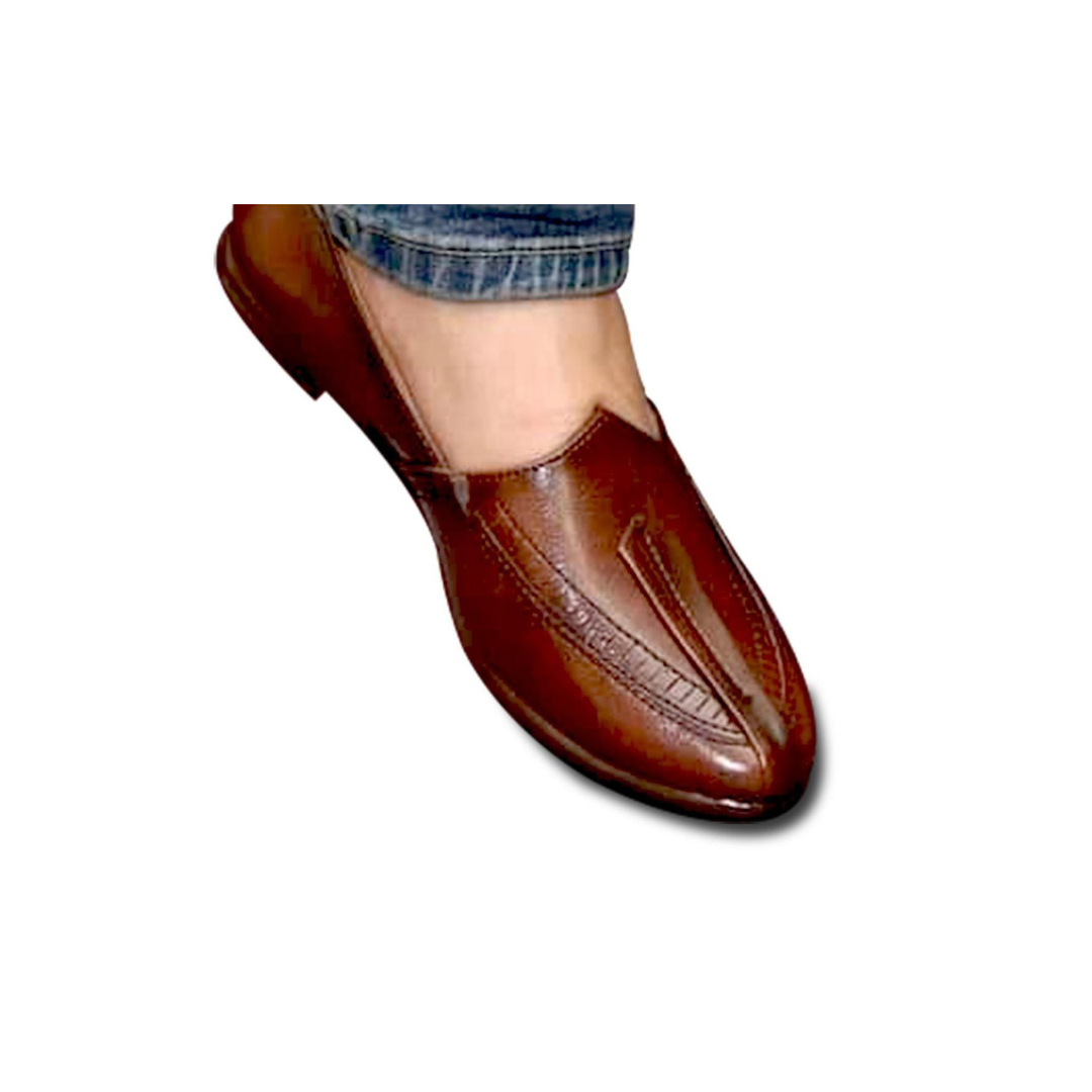 Men's Loafer Pump Shoes  - Shaded Brown