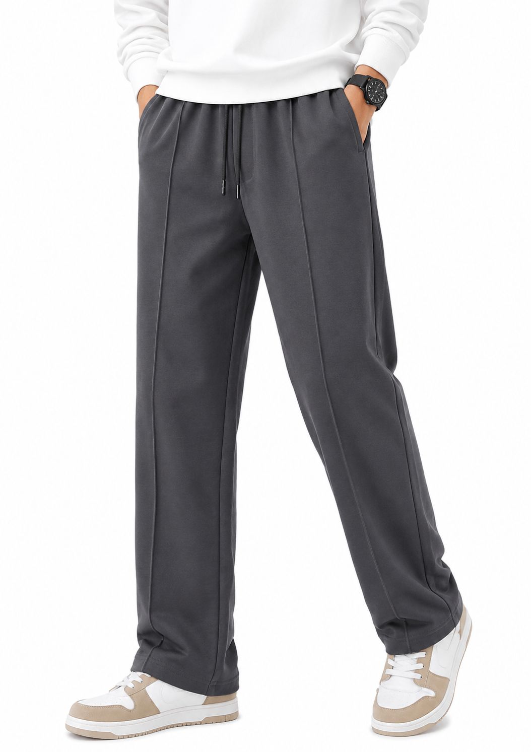 Men's Baggy Lining Trouser Old Money Style Trouser /Korean Style Trousers, Loose Fit Trousers Wide Leg Trouser.
