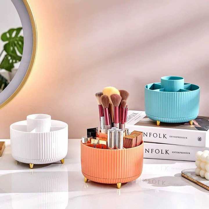360° Rotating Makeup Brush Holder | Makeup Organizer Stand | Cosmetic Brush Storage Organizer | Beauty Accessories Holder