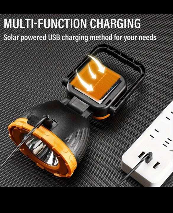 SOURCE LIGHT 4 in 1 Solar Flashlight | USB Rechargeable Camping & Emergency Light | 5000mAh Power Bank | 180° Adjustable Work Light
