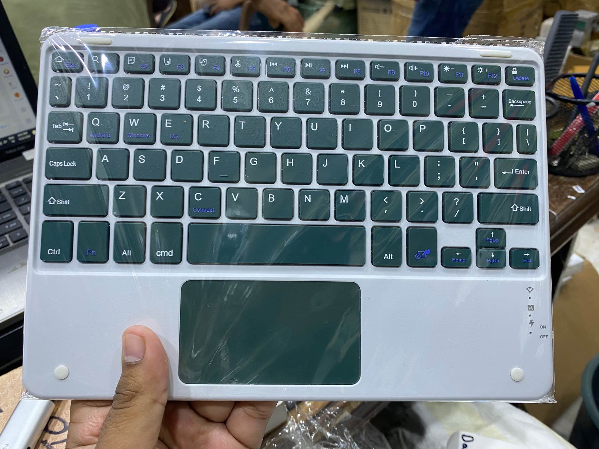 Wireless Keyboard With Touchpad Rechargeable Ultra Slim 3 Days Battery Timing For Tablet-Laptop-Mobile-Smart led And Other devices