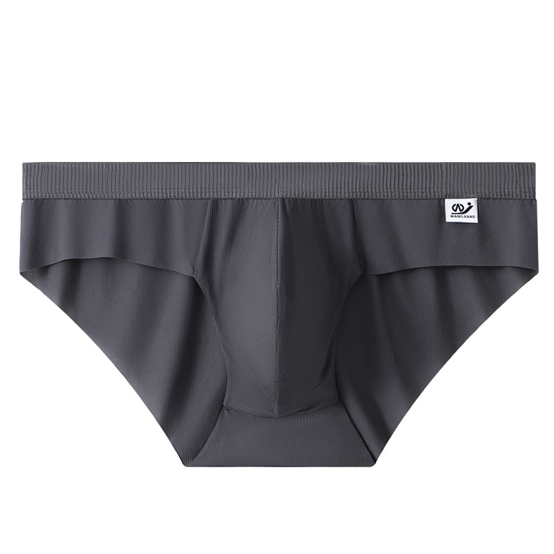 Men's Briefs Ice Silk Underwear Seamless Breathable Low Waist Panties Shorts