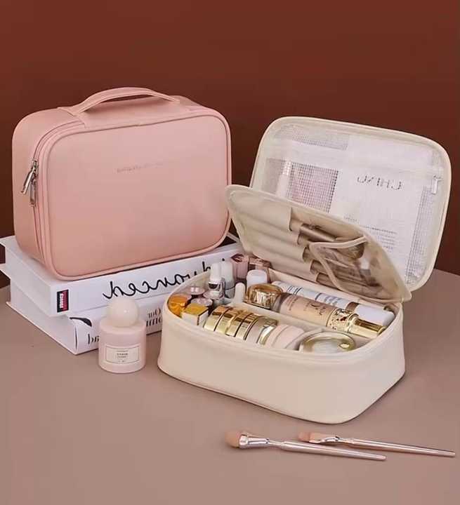 PU Leather Wash Bag | Large Capacity Cosmetic Pouch | Multifunctional Makeup & Toiletry Organizer | Travel Storage Bag for Women