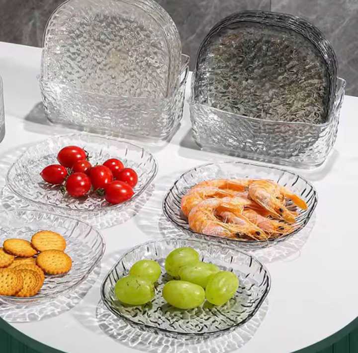 8 Piece Acrylic Plate Set | White Acrylic Plates | Reusable Dining Plates Set | Kitchen & Dining Tableware