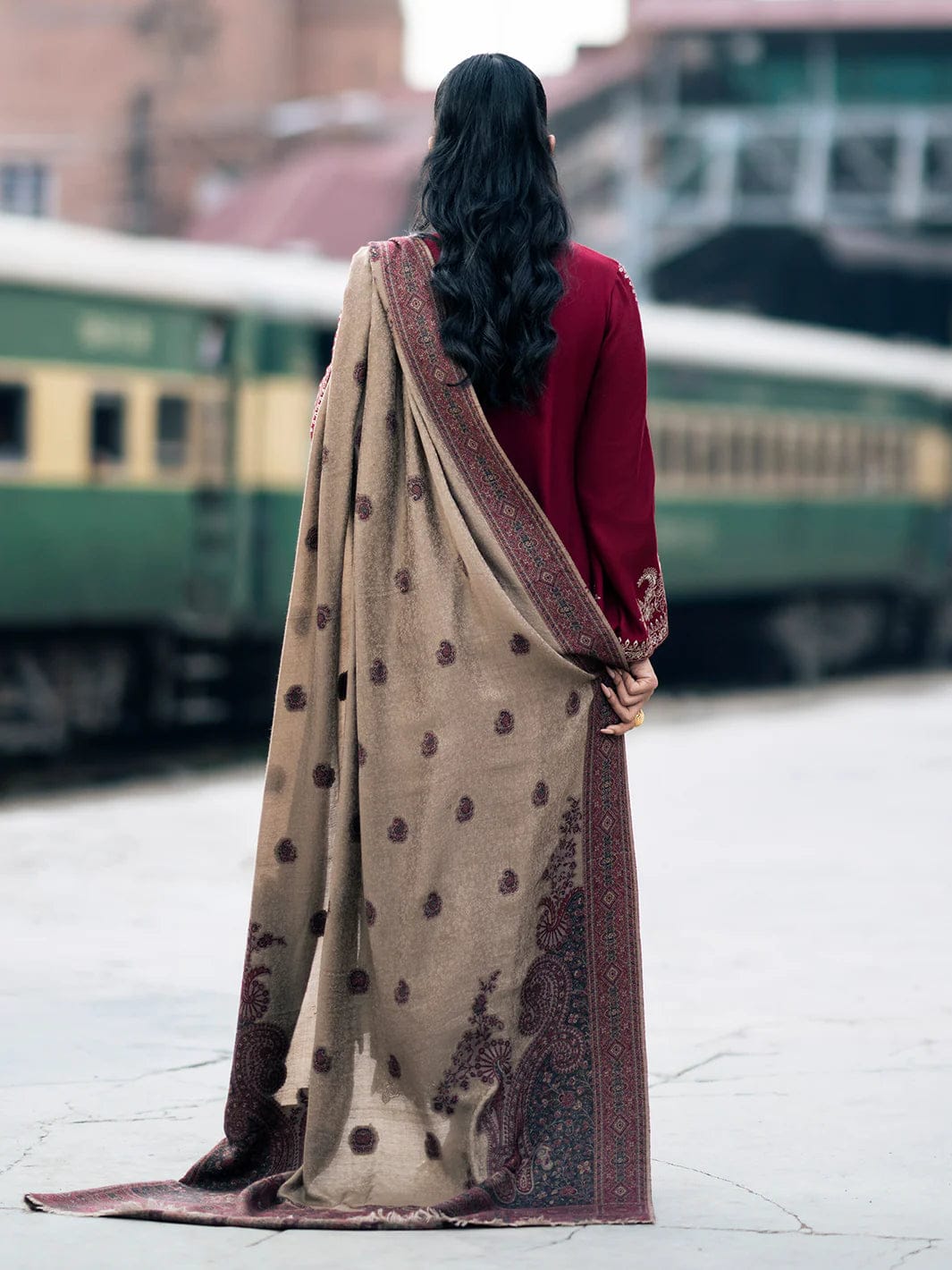 Girl & Women Dresses | Girl Dress | Embroidered Unstitched Suit 3Pc | Female Clothes | Winter Collection 2025/26 | Premium Dhanak with Pashmina Wool Shawl