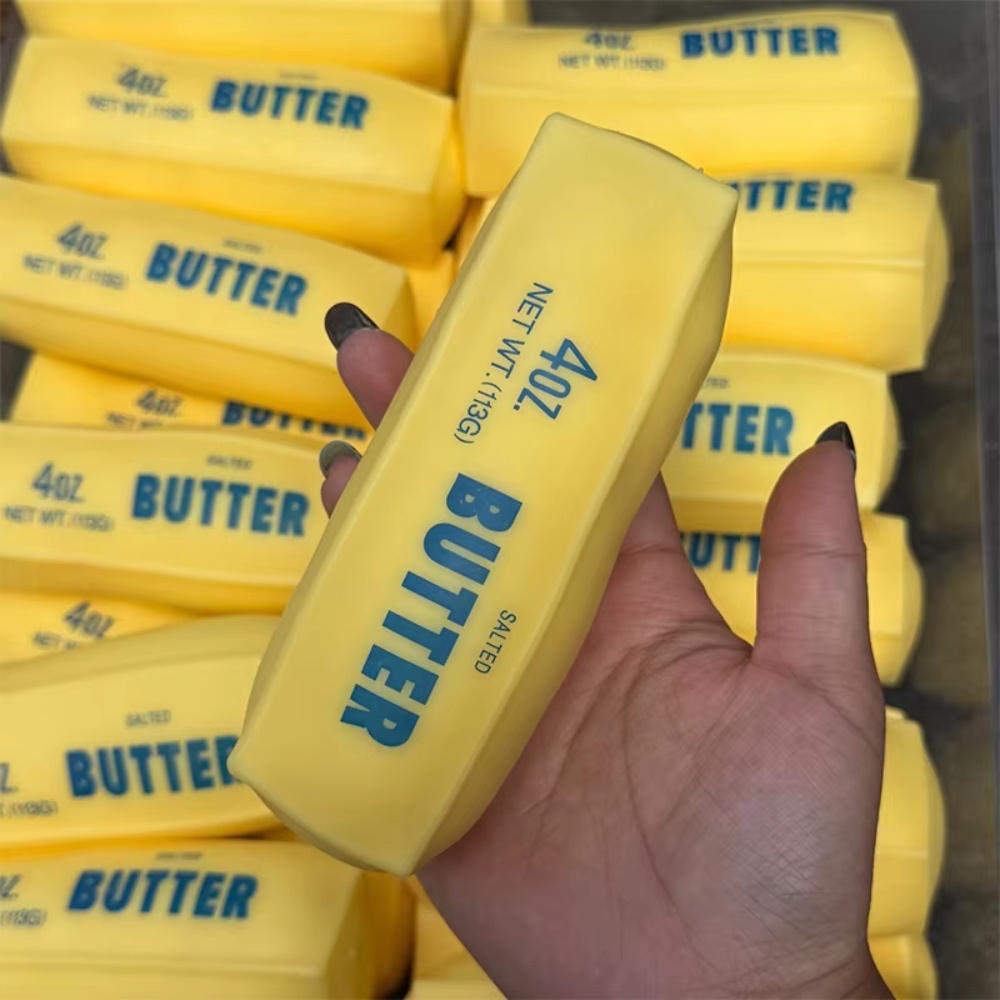 Butter Stick Squishy Stress Ball ADHD Fidget Toy Crunchy Squeeze Toy Round Blocks Filled ASMR Anti Stress Release Hand  Toy