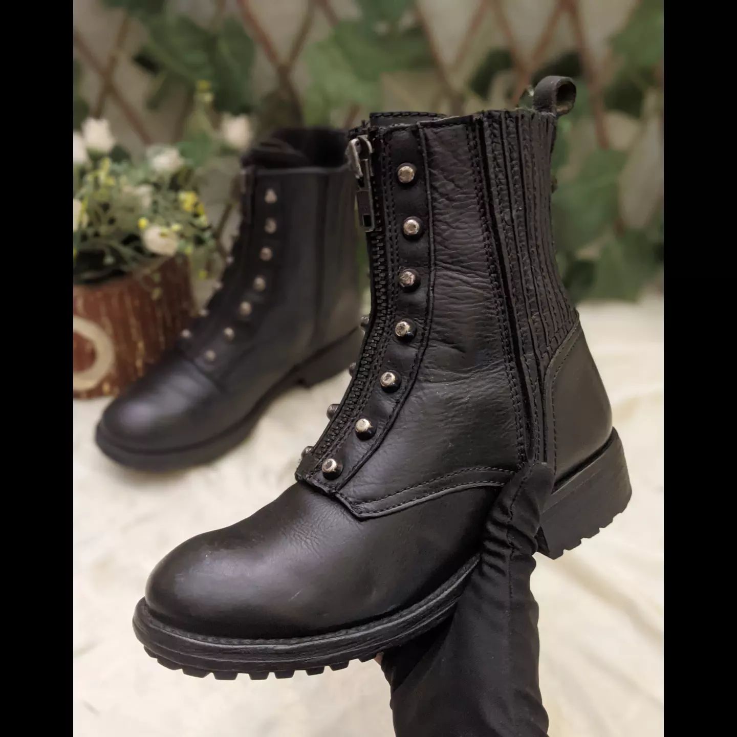 Little girls leather boots best sale