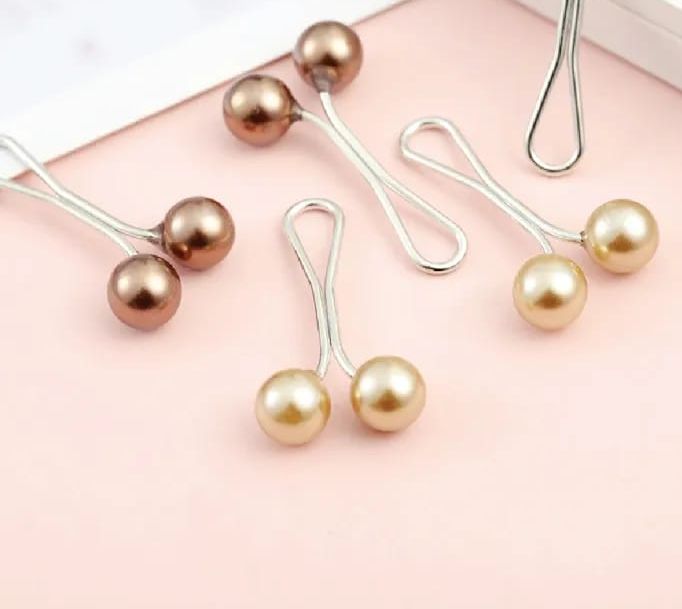 Hijab Pins Multi-Use Hijab Pin Headscarf Shawl Brooch Pin Scarf Pearl Clips Anti Slip Brooch Headscarf Shawl Scarf Lady Muslim Fixed Pins Scarf Hijab Clips Pearl Stylish Brooch for Women Jewelry