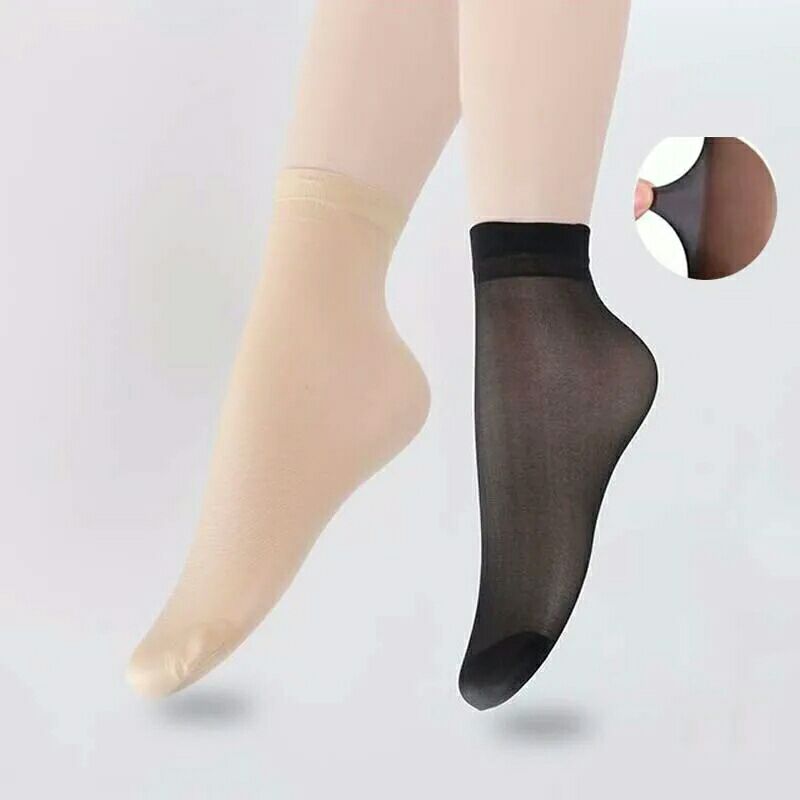 Women’s Transparent Silk Ankle Socks UltraThin Nylon Summer Stockings
