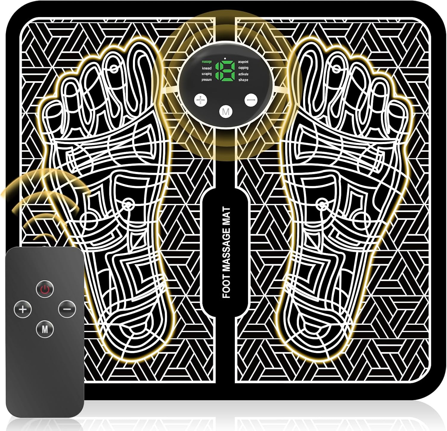 Phixnozar TENS EMS Foot Massager | Electronic Nerve Stimulator with LCD Display | Electric Foot, Leg & Back Muscle Relaxation Massager | Portable EMS Device