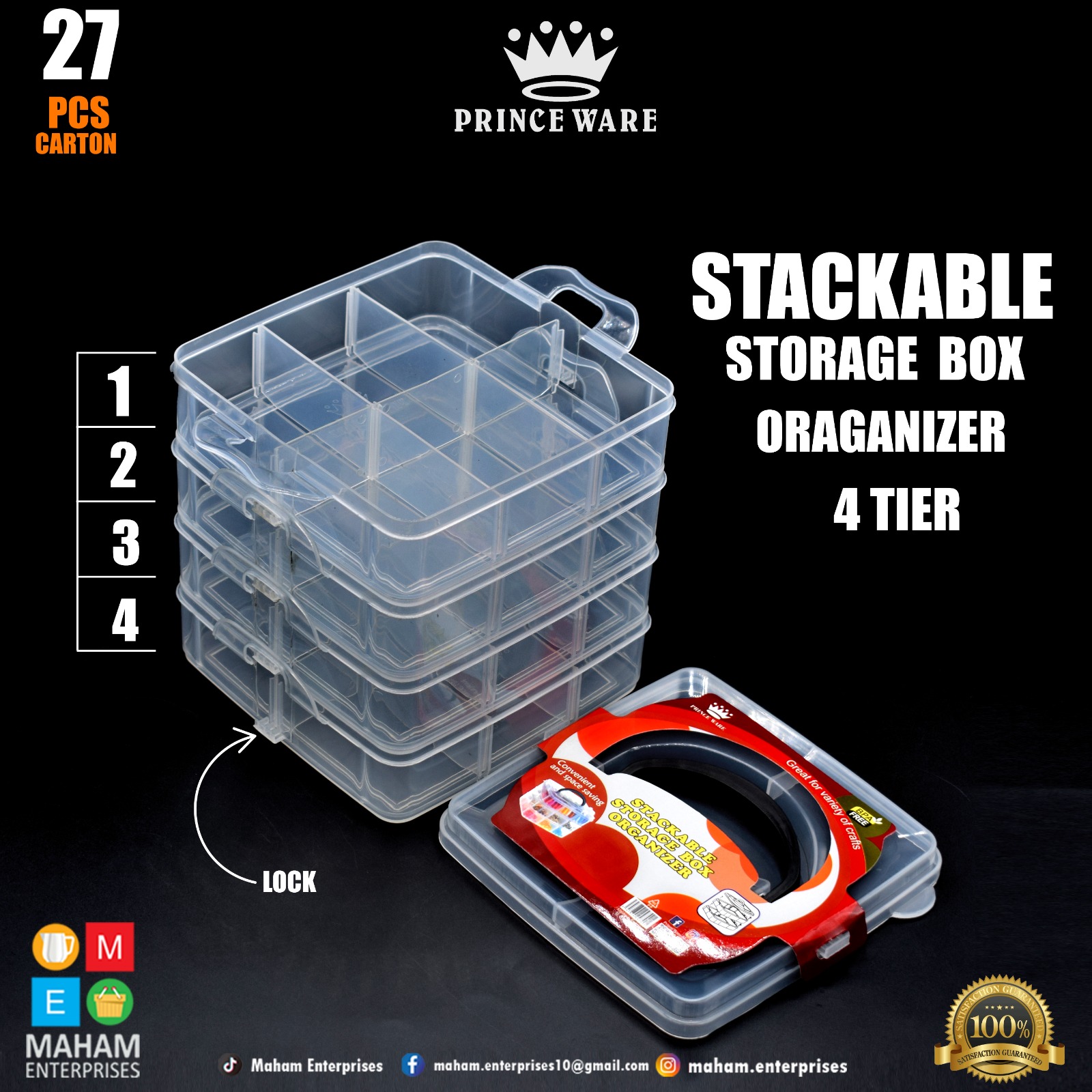 Transparent Storage Container Jewelry Box Clear Plastic Organizer Box Empty Earring Storage Organizer Display Case for Beads