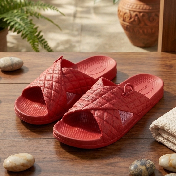 Soft Medicated Pure Rubber Casual house Slippers Non-Slip Stylish and Comfortable FlipFlops For Ladies Best for indoor use