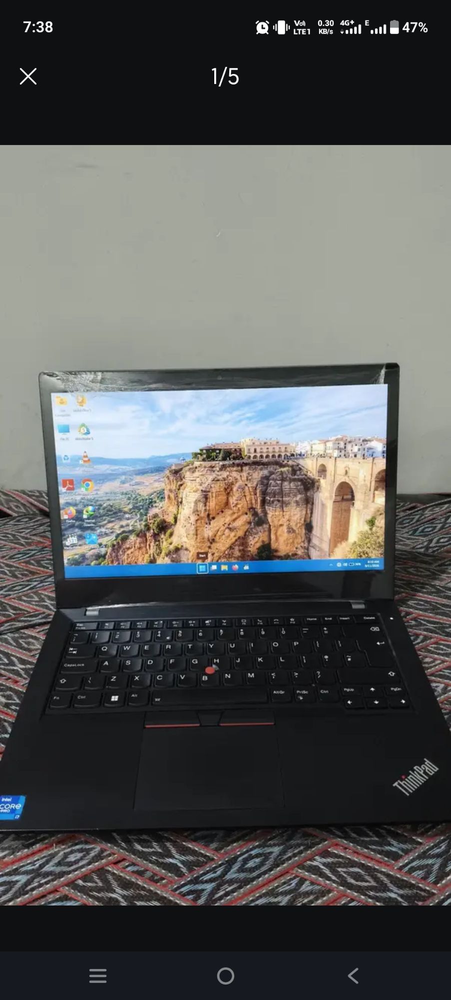 Lenovo Thinkpad i-7/ 11th gen. 8gb/256gb NVME. touch screen