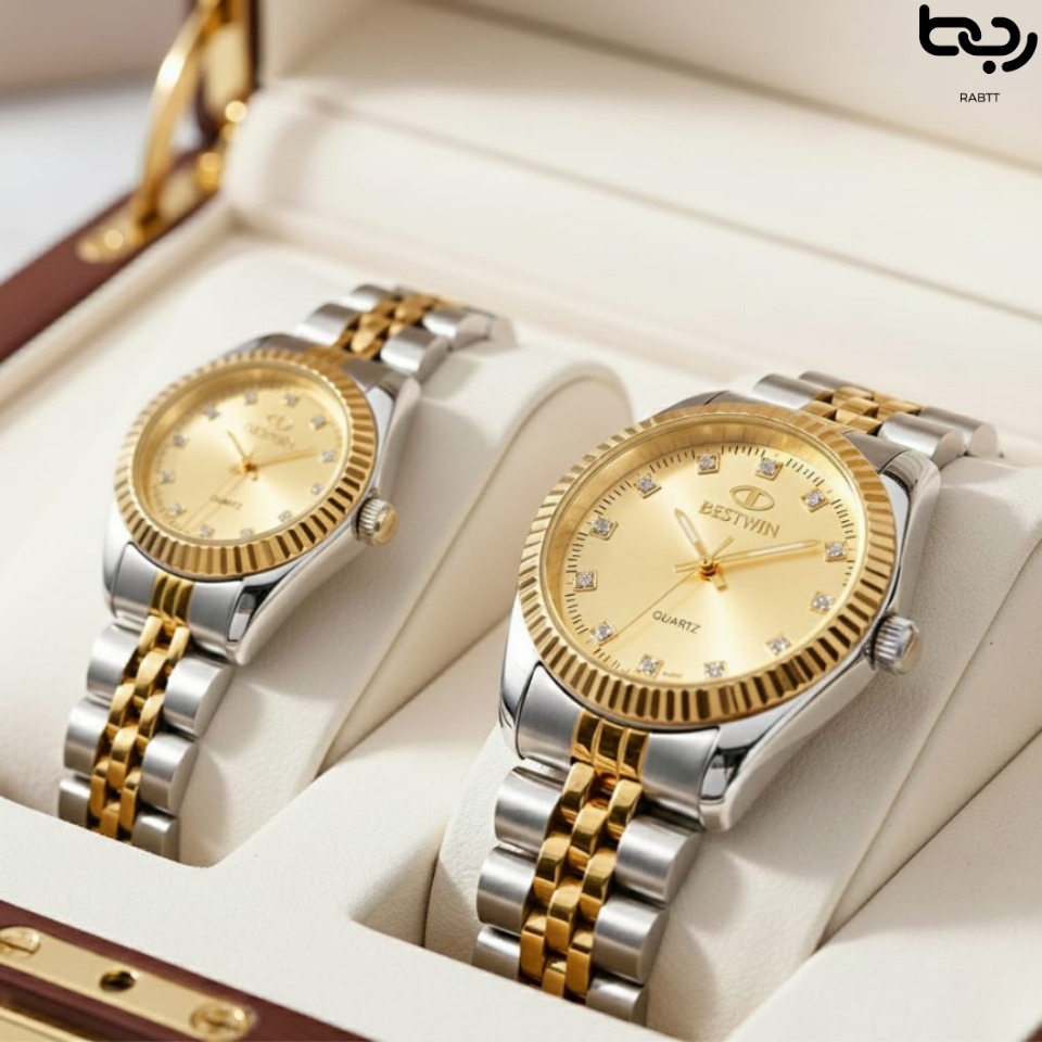 Stainless Steel All Season Classic Romantic Couple Watch for Men and Women – Water Resistant Quartz Timepiece