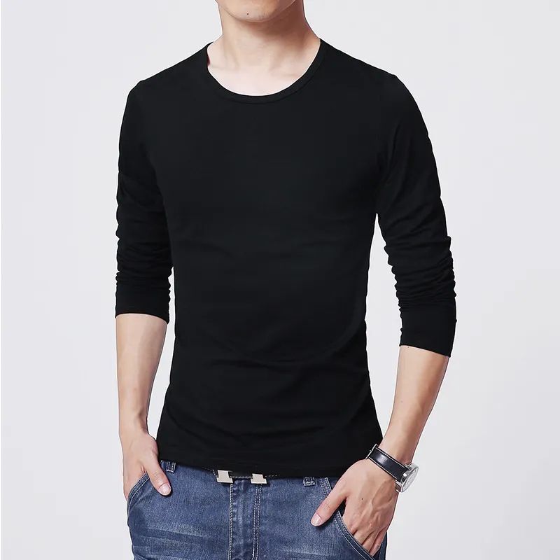 Full Sleeves Black Plain Tshirt Soft Stuff Shirt For Men and Boys