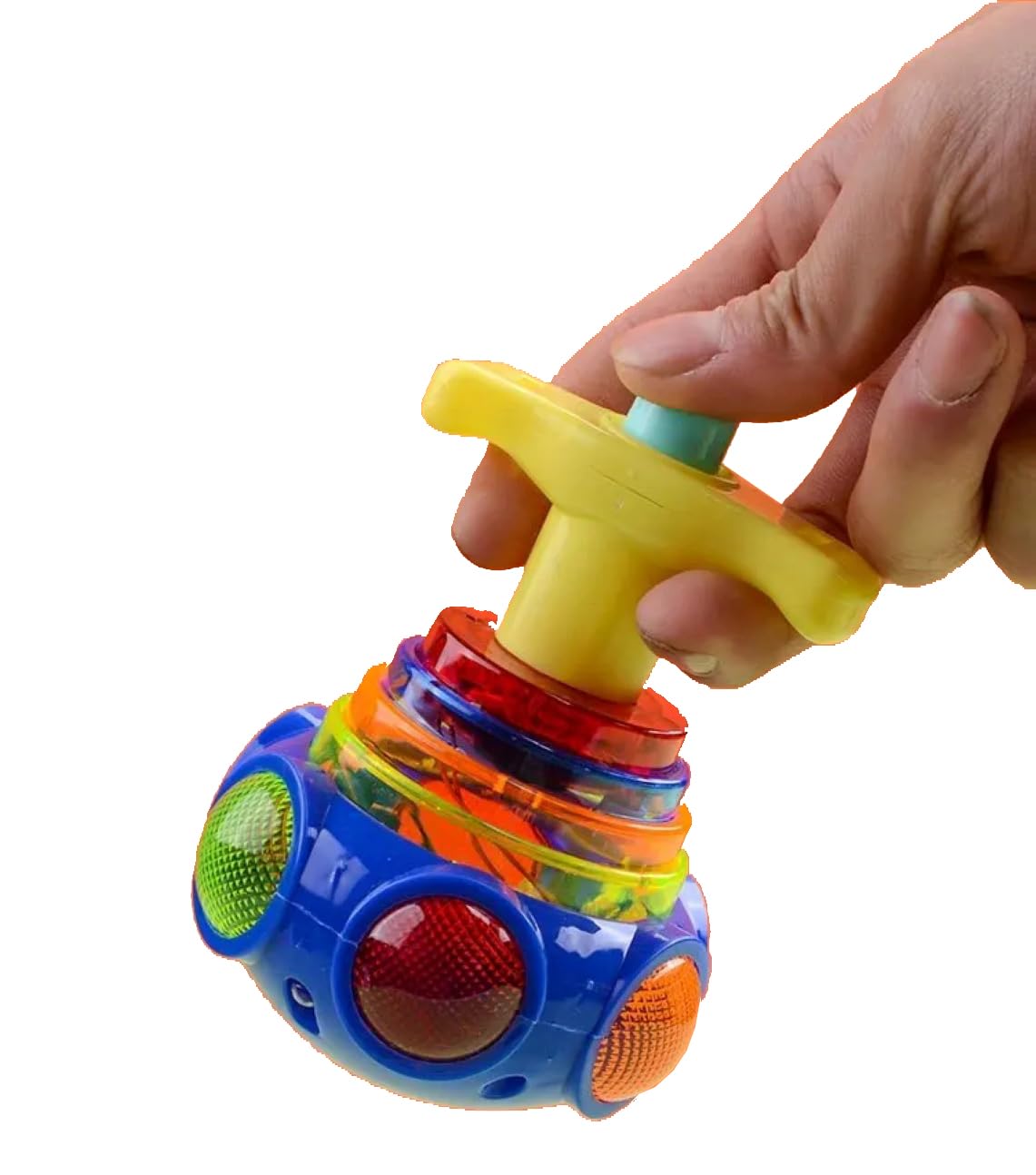 UFO Shaped Spinning Top - Launcher Lattoo Toy for Kids and Adults with Beautiful LED Flash Lights and Dynamic Music - Feel Your Childhood Again - Color and Design As Per Stock