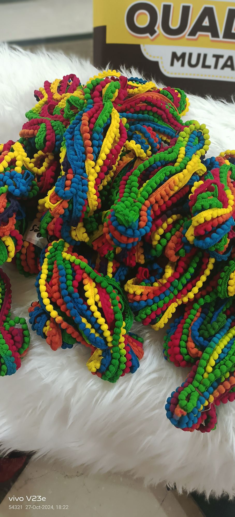 multi colours beautiful ball lace 7 yard 240