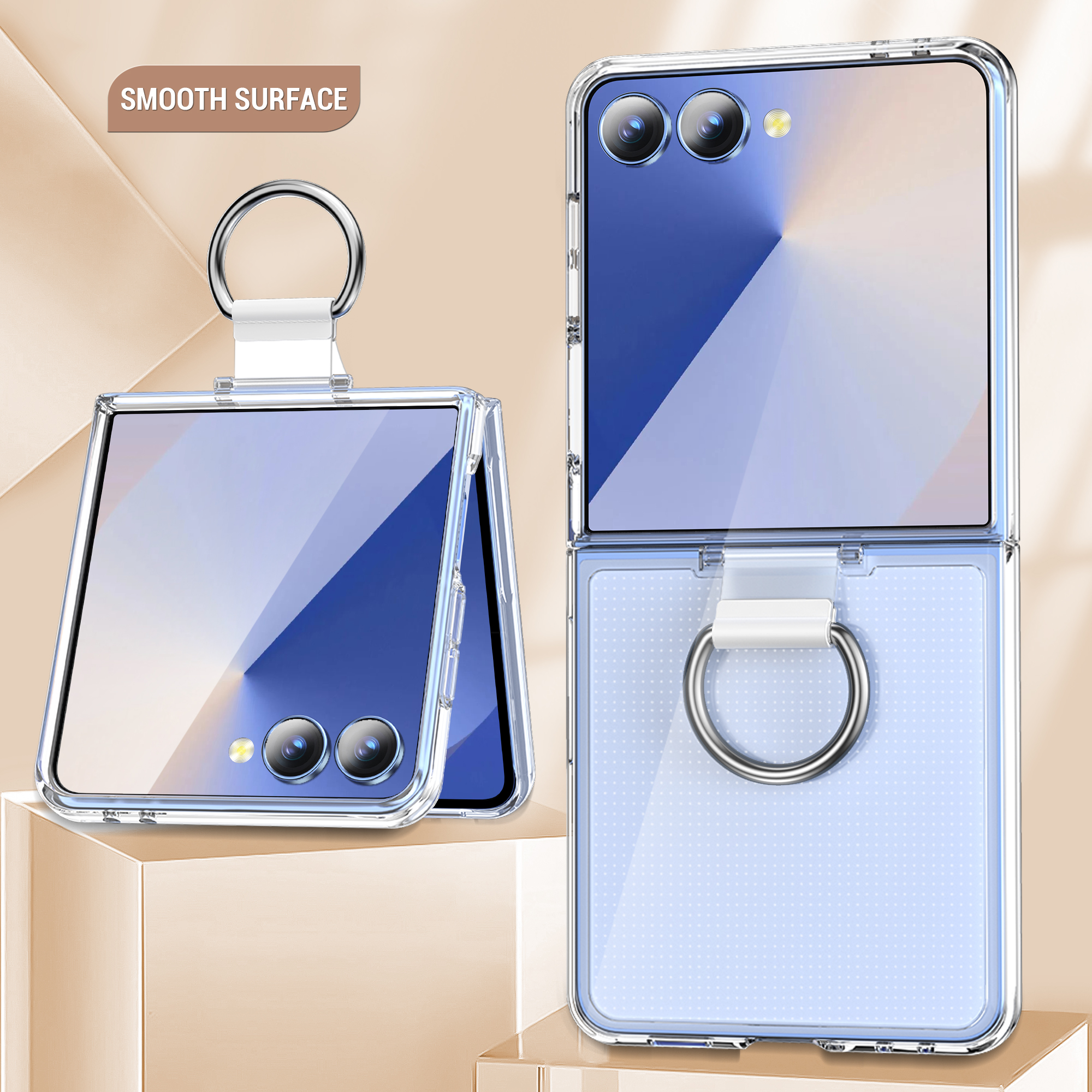 With Ring Holder Shockproof Phone Case For  Z Flip 7 6 5 4 3 5G For  Z Flip7 ZFlip7 flip6 Hard PC Armor Back Cover