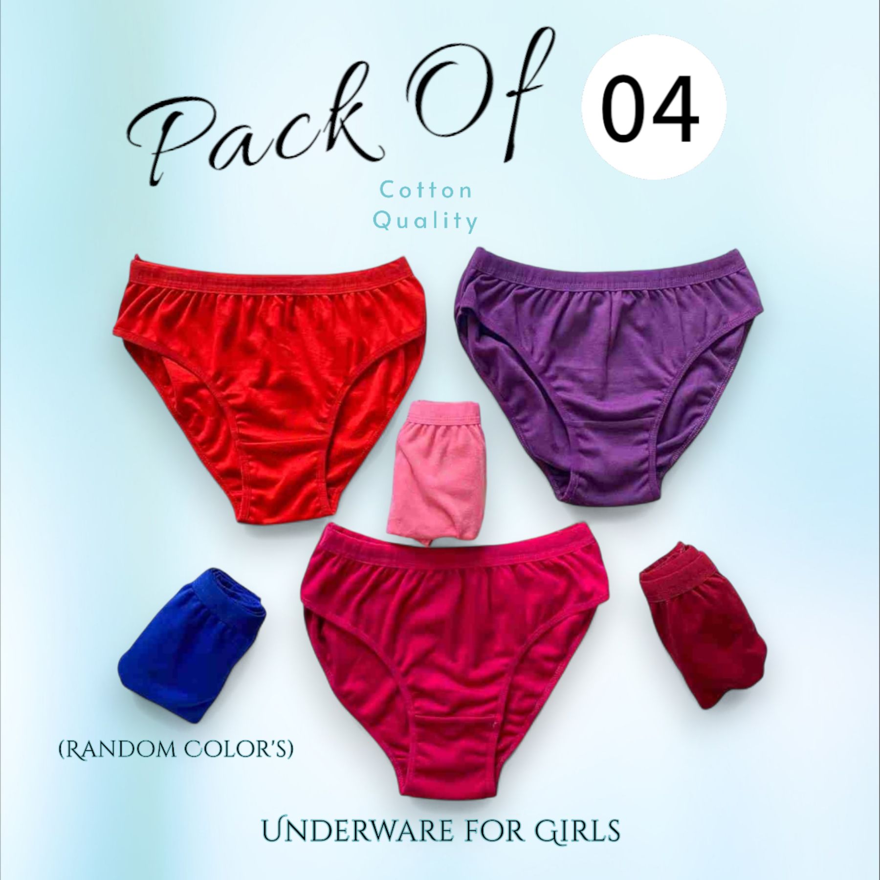 Soft Cotton Underwear Panties for Girls & Women Multi color Cotton Panties Panty for girls panty for women sexy panty (Pack of 4)