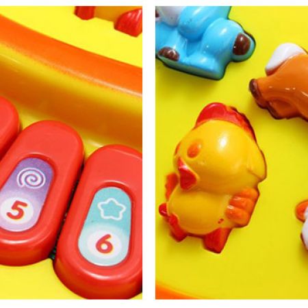 SUPER TOY Plastic Musical Piano Toy with Animal Sound for Kids (Multicolor) (Without Battery)