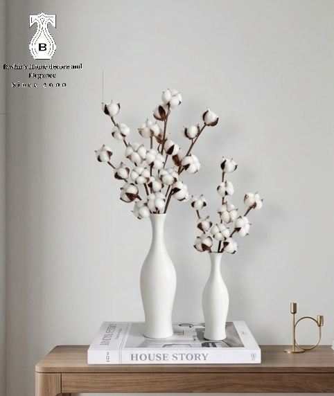Modern Black and White Ceramic Vase Set of 2 – Elegant Home Decor Decoration Pieces