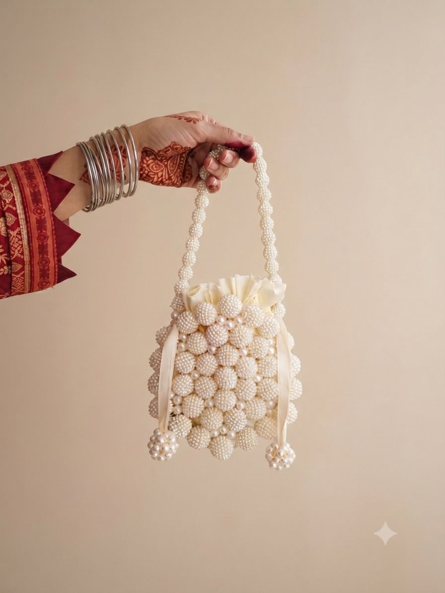Elegant Pearl Beaded Handbag – Luxury Evening Clutch