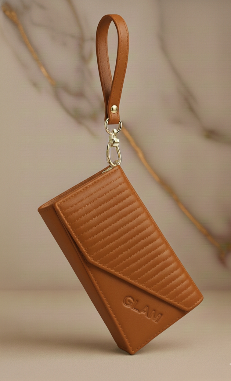 Premium Quilted Mobile Pouch & Wristlet Handbag for Girls | Stylish Mobile Pouch and Multi-Card Slot Clutch Bag