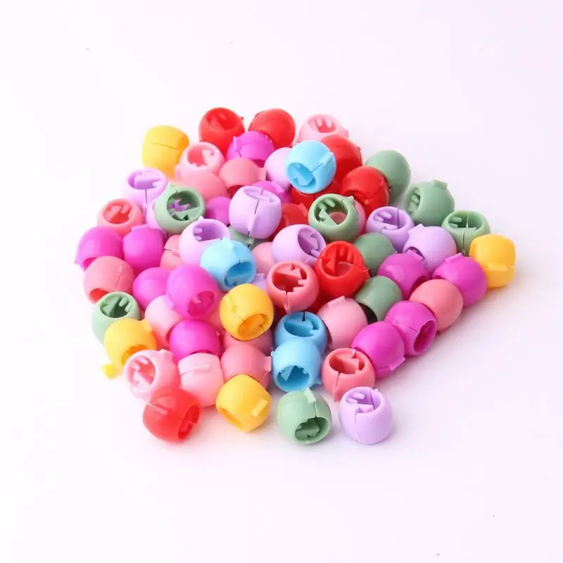 120 Pcs Hair Braids Maker Beads Headwear Cute Candy Colors Plastic Hairpins Hair Claw Clips For Women Girls Hair Accessories