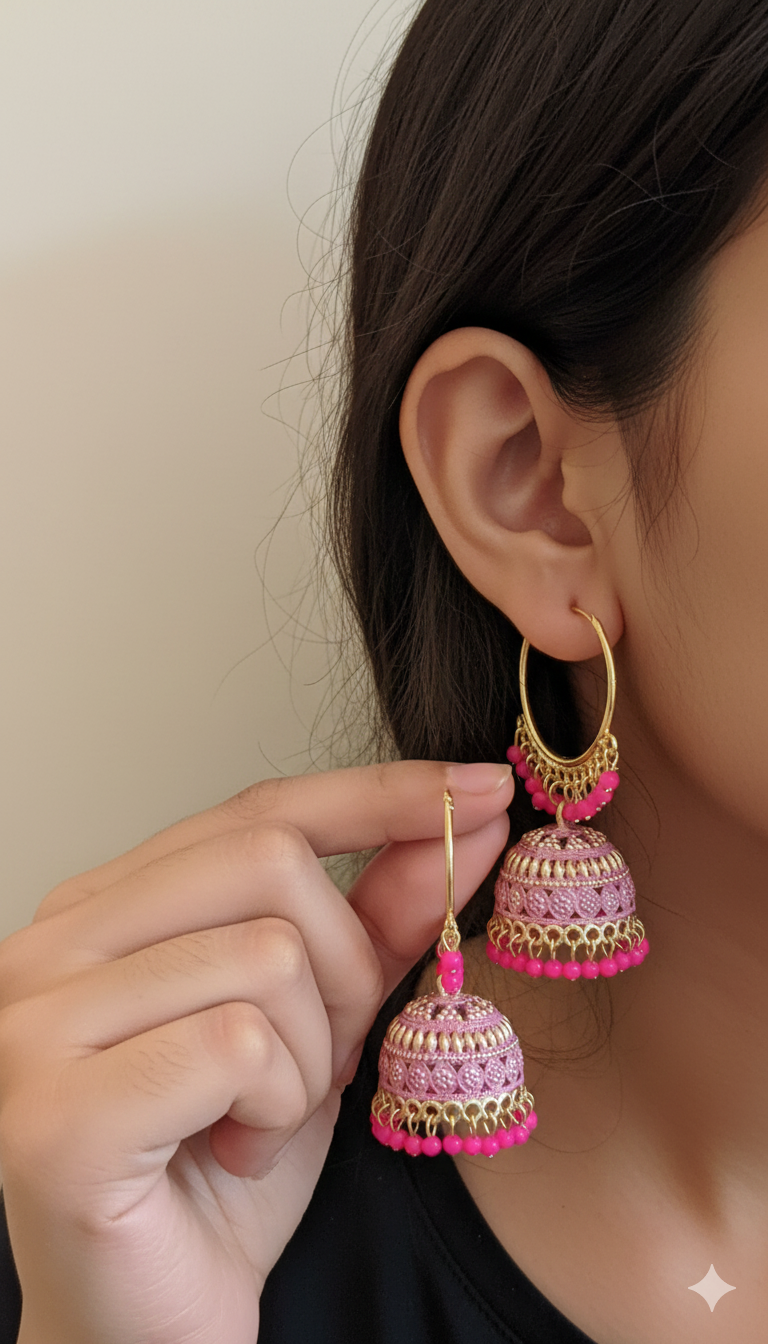 Random Jhumka Earrings For Women - 1 Pair - Klaizela