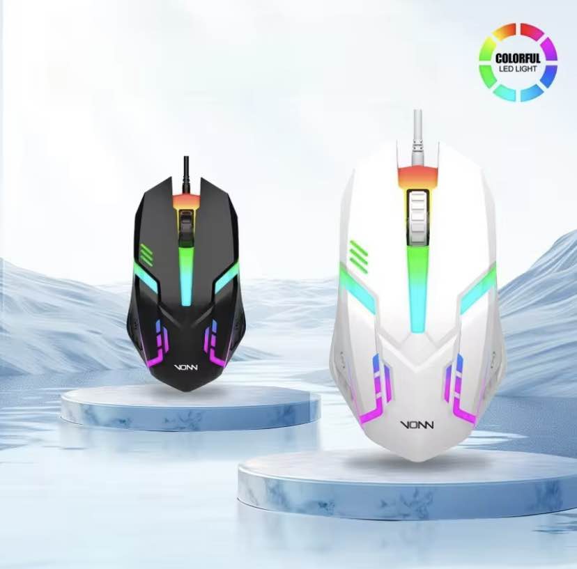 Gaming Mouse RGB with 1600dpi - Breathing LED USB Wired Optical Computer Mouse with  Braided Wire including Side Buttons - Mouse with FREE Mouse Pad for laptop, PC, Gaming & Office Use by FunBug