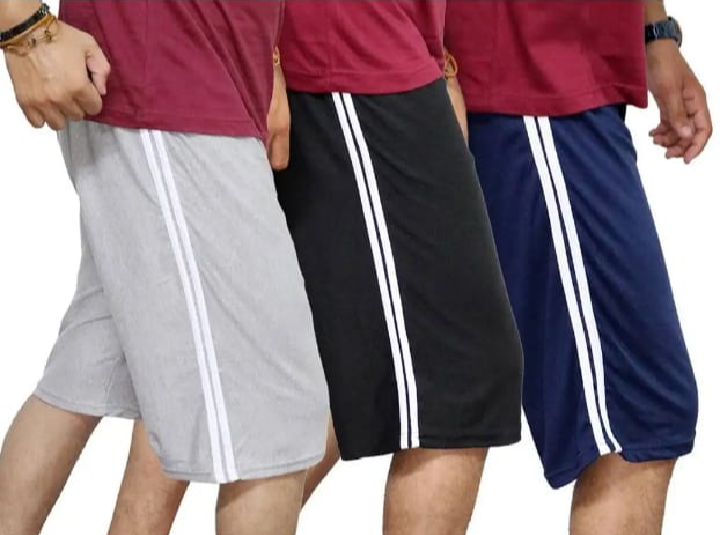 Summer Cotton Jersey Shorts For Men | Double Sided Two Strips |