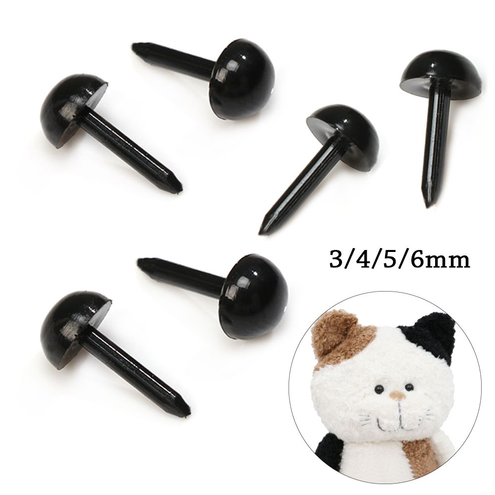 100pcs/bag Mini 3mm/4mm/5mm/6mm Safety Round Nose   Eyes Animals Noses Accessories   Eyes Safety Oval Nose Stuffed Doll Eyes