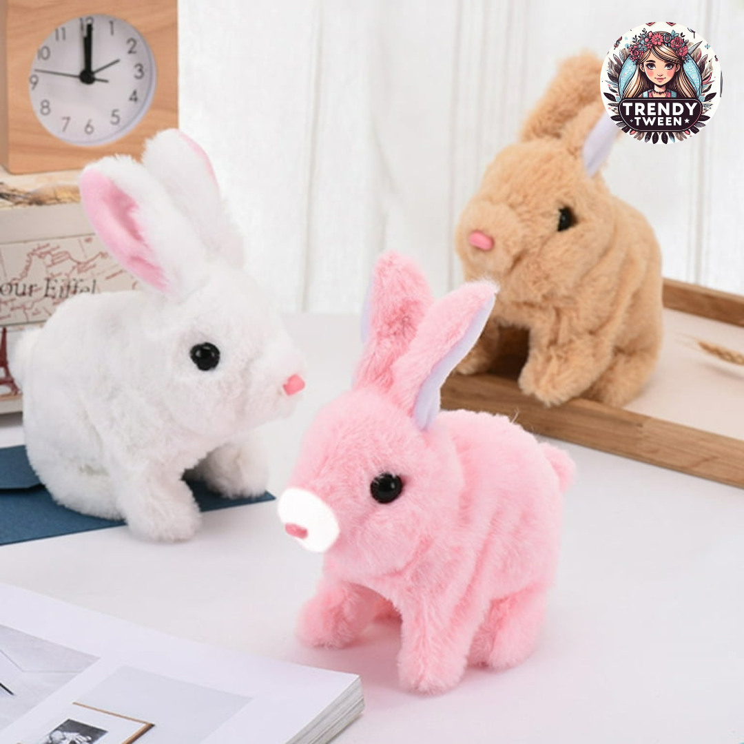 Electric Plush Rabbit / Walking Rabbit Stuffed Bunny Interactive Soft Bunny Toy Mumble Walking & Sound Baby Educational Simulation Kid - Electric Walking Rabbit Toy - 4 Different Colors - Music & Sound - Best Gift For Toys Kids & Babies
