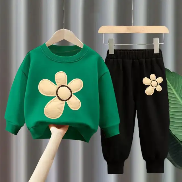 Sweatshirt And Pajama/Trouser For Kids Baby Girls Imported Comfy Winter Warm Top Clothes Sets Dresses Outfit Traksuit Jannat Store