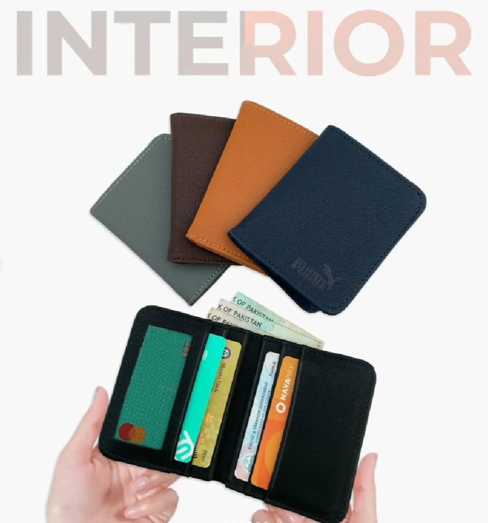 Men’s Slim Leather Wallet – 6 Card Slots, ID Window & Cash Pocket – Compact Leather Card Holder for Daily Use