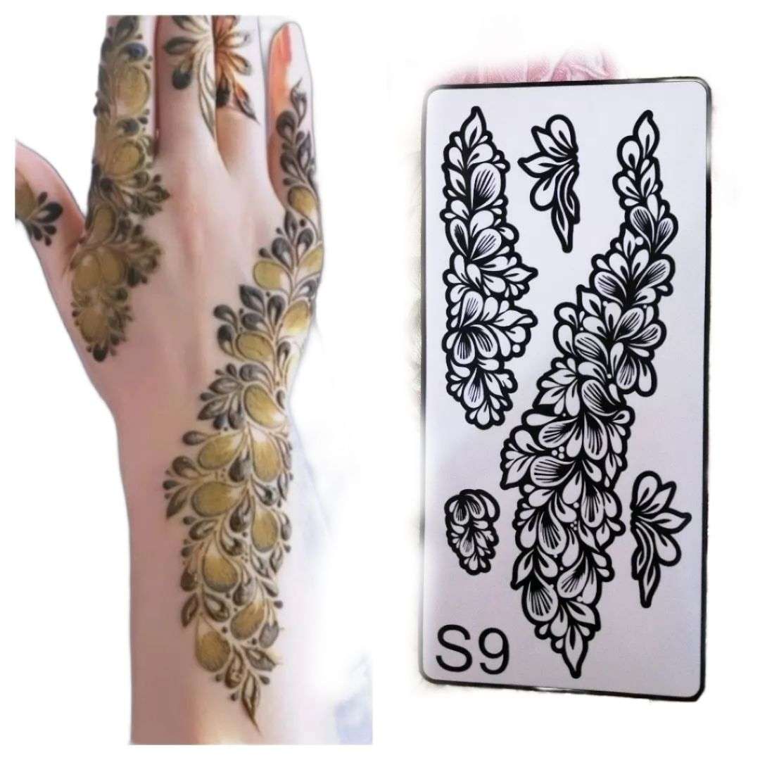 Buy Apcute Mehandi Stencil Design sticker Set of - 4 Piece | Mehndi Design  Stencil for hands | Henna Tattoo Stencils for Women and Girls | Design No -  APCUTE-S-H49-50 Online at