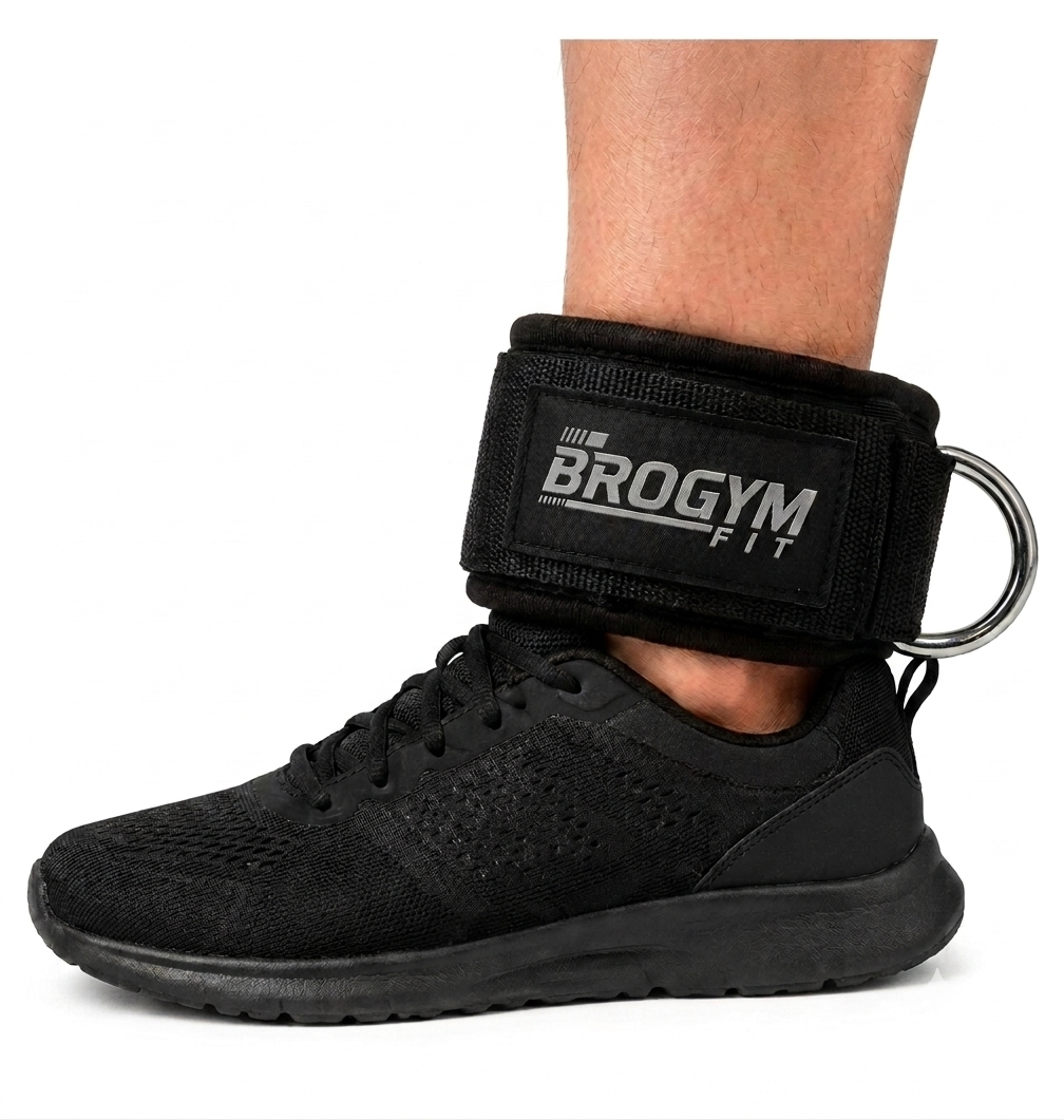 BROGYM FIT Premium Ankle Cuffs for Cable Machines – Adjustable Gym Workout Straps