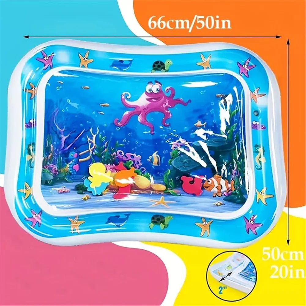 Inflatable Water Mat: Stimulating Play for Newborns, Interactive Promoting Sensory Development in a Safe and Enjoyable Water-Filled Environment.