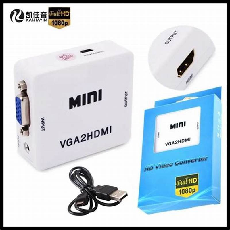 VGA To HDMI Adapter Output 1080P VGA Male to HDMI Female Audio Video Cable Converter