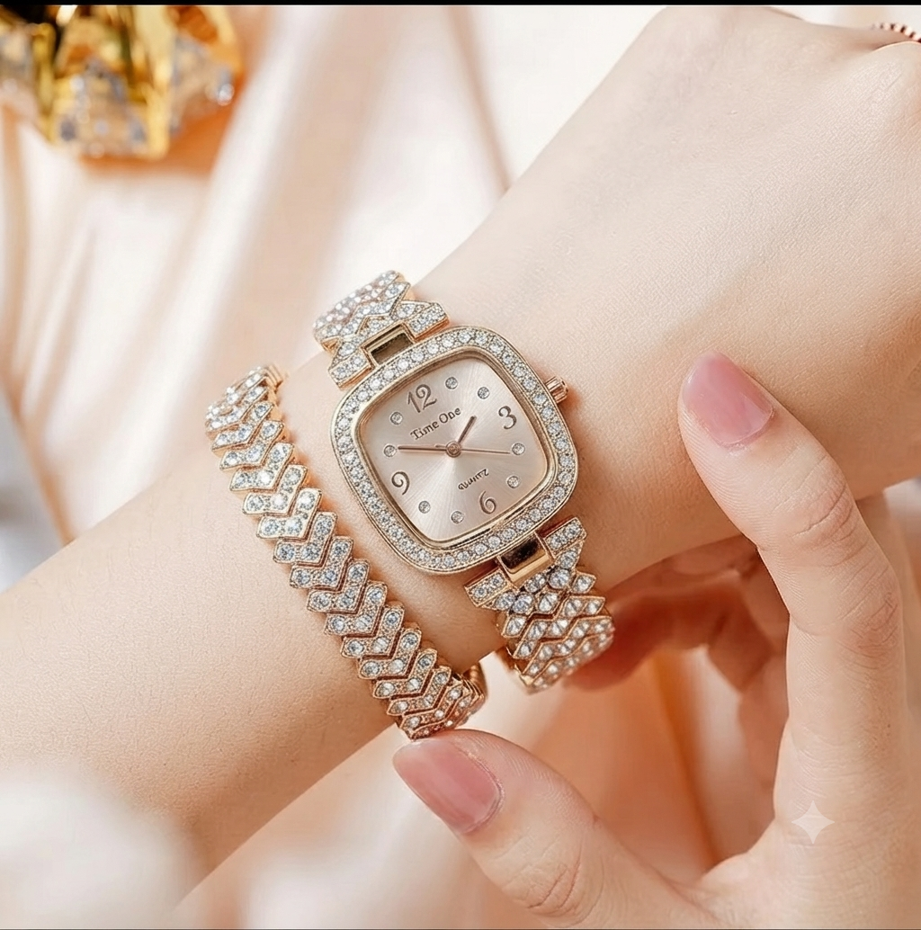 Watch for Girls and Watch for Women Luxury Diamond Ladies Watch | Fancy Crystal Rhinestone Quartz Bracelet Watches | Elegant Party Wear Chain Wristwatch | Fashion Jewelry Bling Timepiece Gift for Her | Rose Gold, Silver, Black and black dial watch