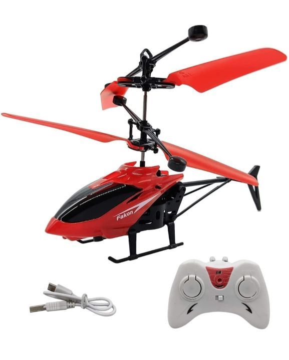 Gravity Sensor Toy Remote Control Helicopter for Kids Age 4+ Years, Indoor Palm Sensing RC Helicopter Rechargeable Helicopter with LED Lights I Pack of 1 I Multicolour