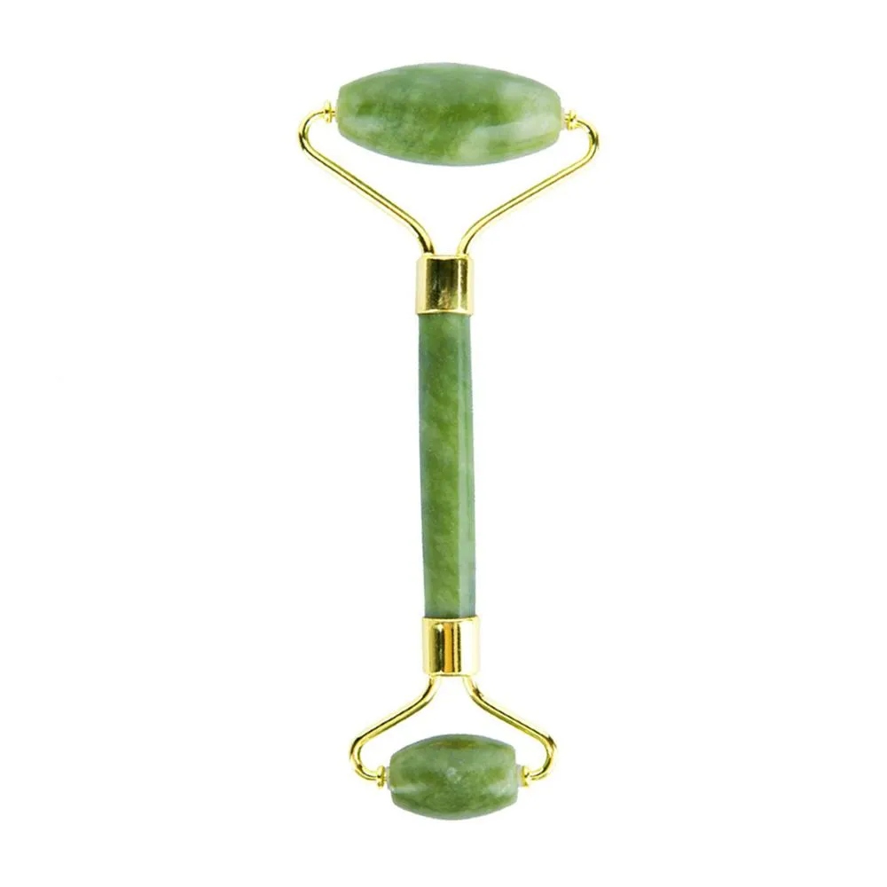 Jade Roller And Guasha Face Roller Facial Beauty Roller Skin Care Tools Massager For Face Eyes Neck Relieve Fine Lines And Wrinkles Natural Stone