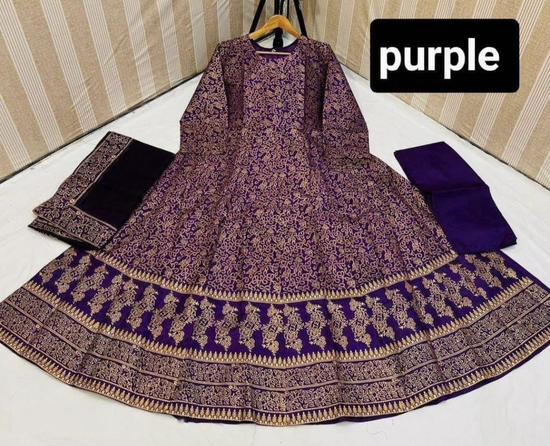 New Stylish Collection Stitched 3pc kataan Maxi Dress for women and Young Girls