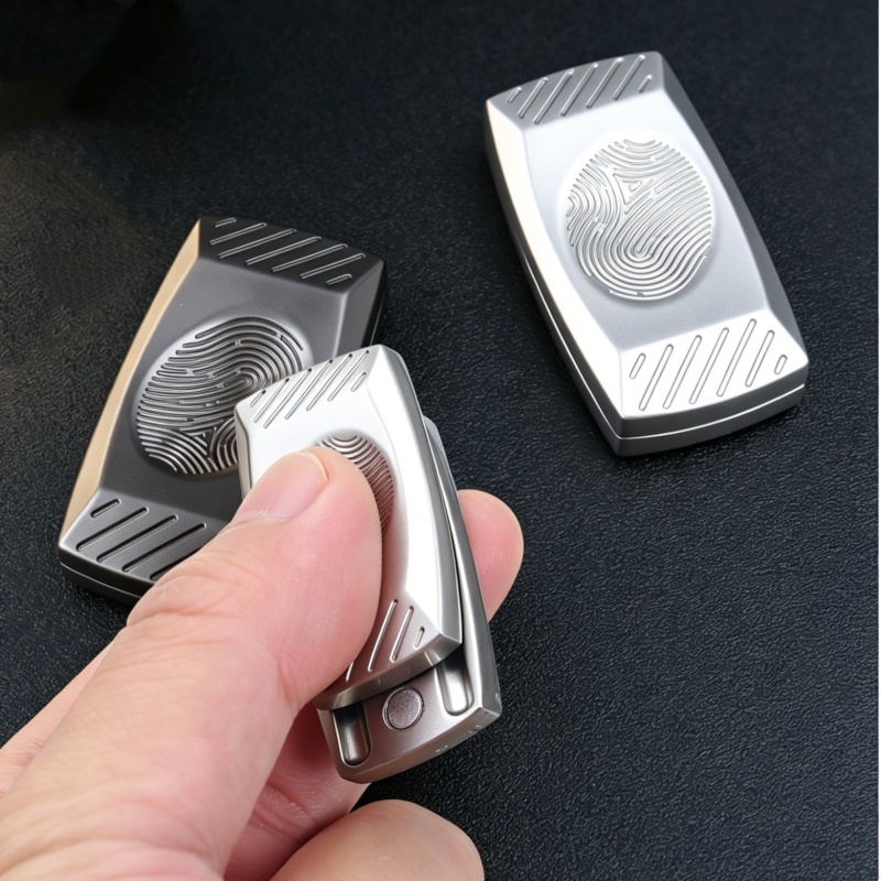 Fingerprint Magnetic Haptic Thumb EDC Fidget Slider Metal Stress Relief Sensory ADHD Toy Gadget Relax  for Adults Favors