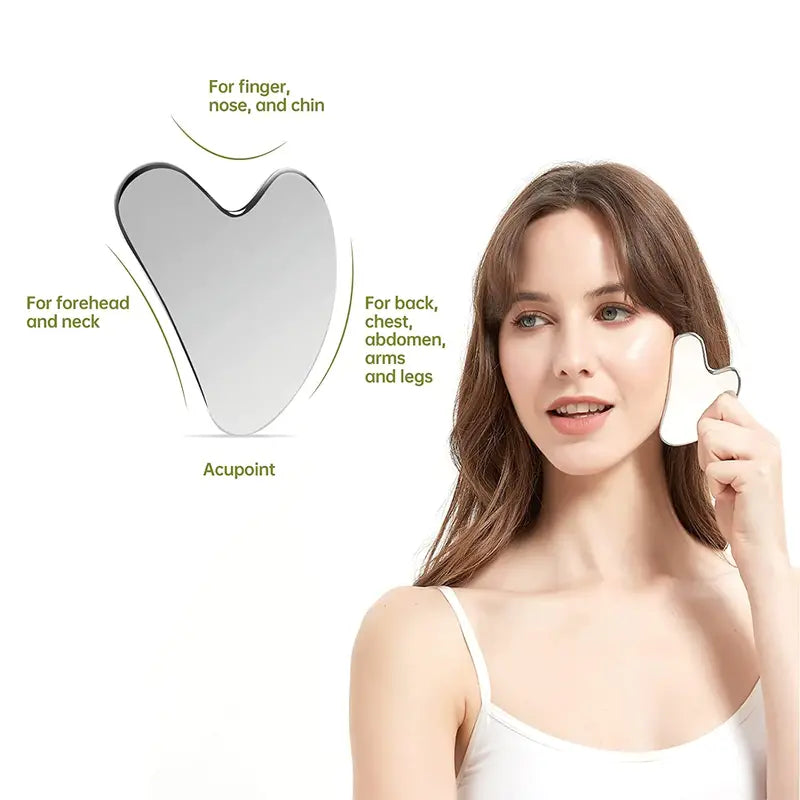 Gua Sha Facial Tool Stainless Steel Guasha Scraping Massage Scraper Face Massager Gua Sha Board Beauty Skin Care