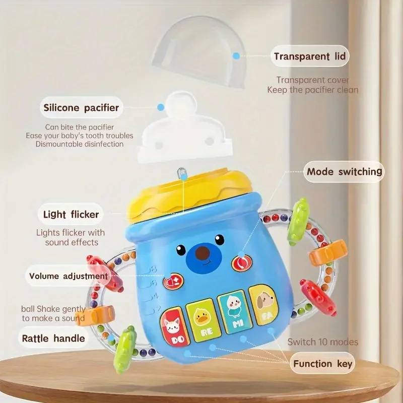 Montessori Baby Musical Feeding Bottle Toys Infant Grip