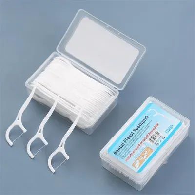 50M Dental Floss - Micro Wax Peppermint flavor Mint Flavor Flosser - Interdental Brush portable oral hygiene care - Freshup flat clean teeth wire Flossier - 50 Meter Best quality floss wire