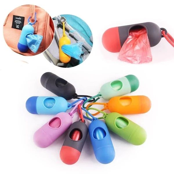 01 Dispenser + 05 Rolls Disopsable Baby Diapers Bag Box Kit Portable Baby Diapers Platics Bags Pet Waste Bag Box Kit Portable Baby Diapers Platics Bags Rubbish Bags Garbage Bag Removable Box Nappy Bag with Rope/hooks