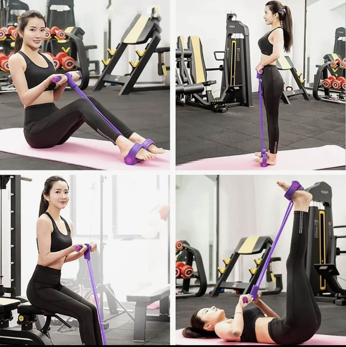 Resistance Tube Exercise Set with Pedal & Bar | Adjustable Resistance Bands for Home Workout, Fitness, Yoga & Strength Training