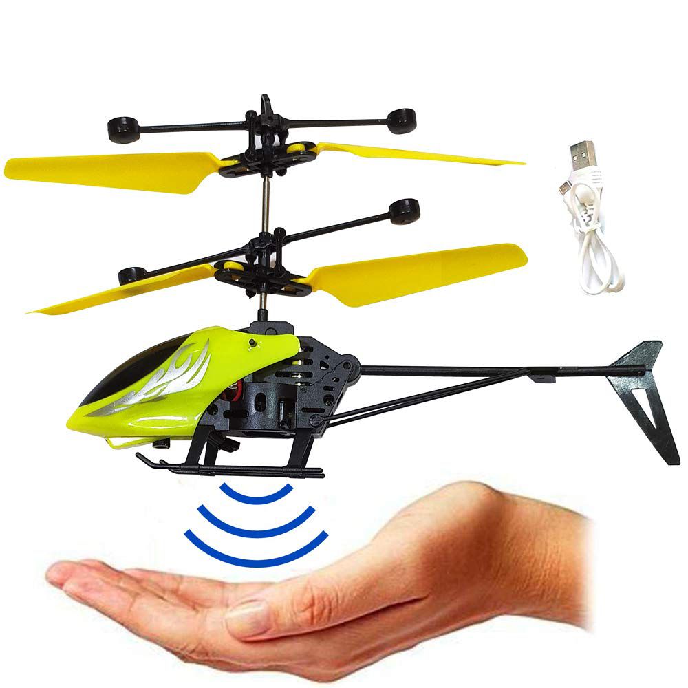 Hand Induction Control Flying Helicopter Toy with Infrared Sensor, USB Charger and Flashing Light for Kids (without Remote) -